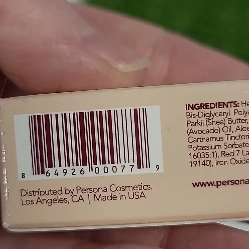 PERSONA Cosmetics E Balm Sheer Red Tinted Lip Balm in Manifest Moisturizing NEW